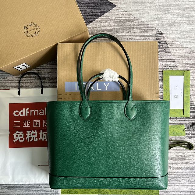 2023 GG original calfskin ophidia medium tote bag 739730 green