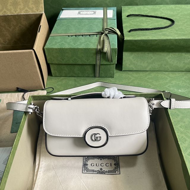 2023 GG original calfskin petite mini shoulder bag 739722 white