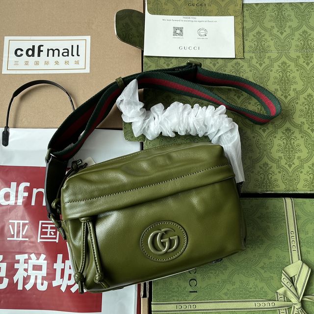 GG original calfskin shoulder bag 725696 green