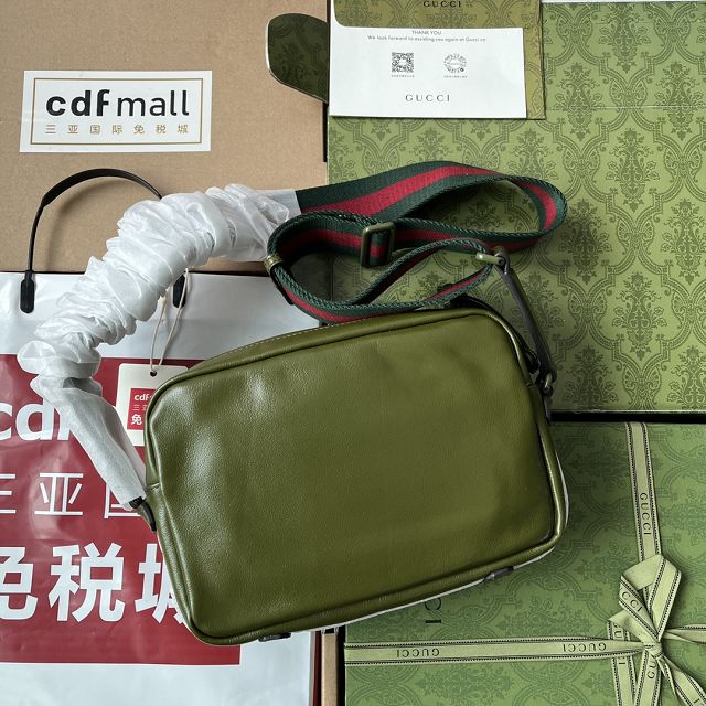 GG original calfskin shoulder bag 725696 green