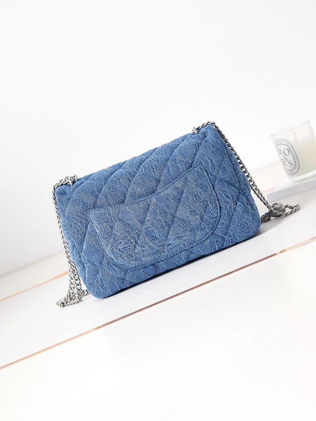 CC original denim flap bag AS3921 blue