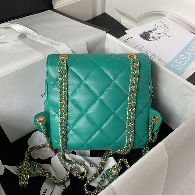 CC original lambskin mini backpack AS3884 green