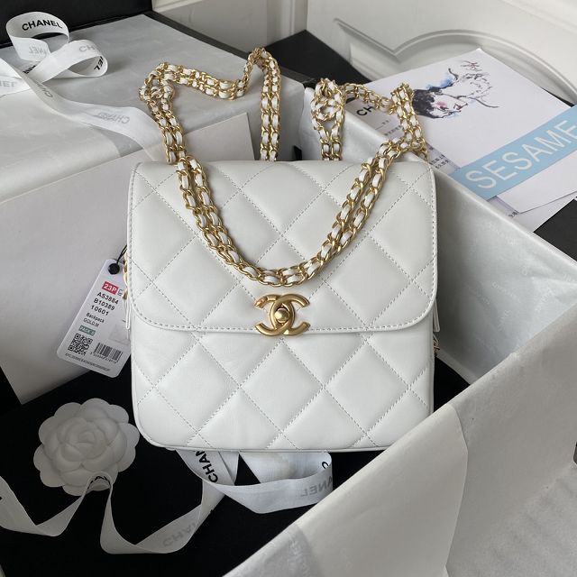 CC original lambskin mini backpack AS3884 white