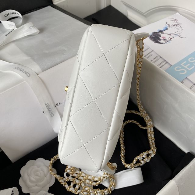 CC original lambskin mini backpack AS3884 white