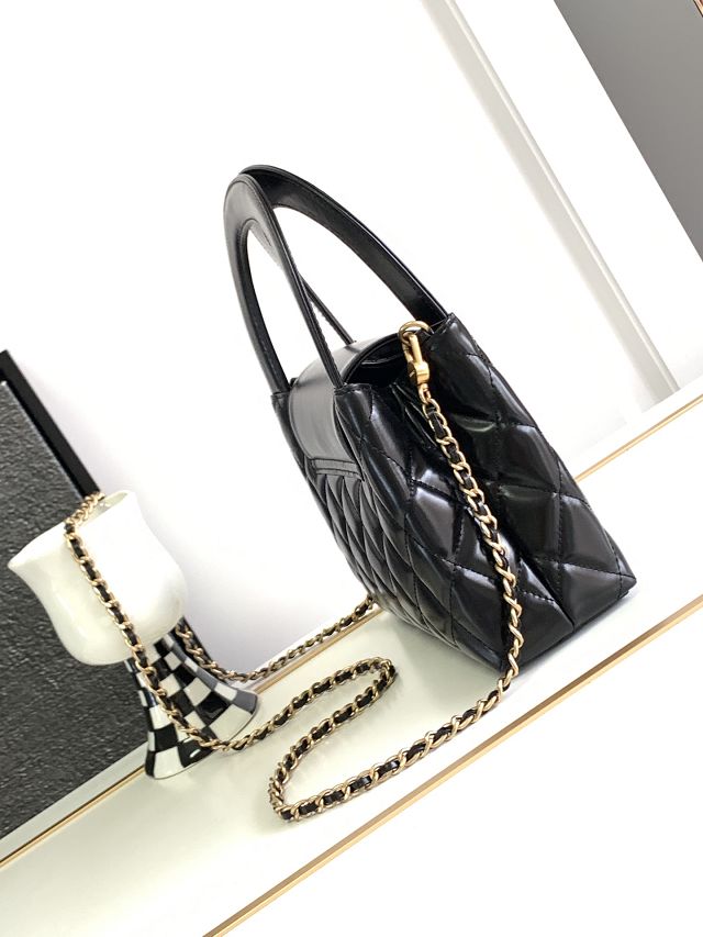 CC original lambskin top handle bag AS3970 black