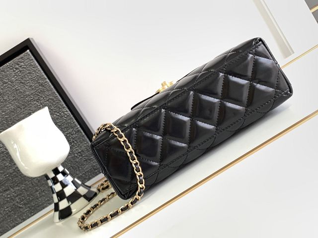 CC original lambskin top handle bag AS3970 black