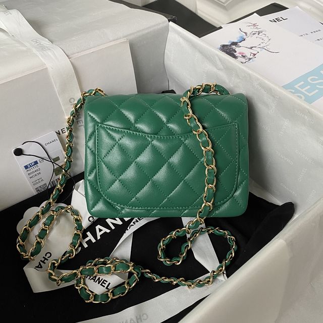 CC original lambskin super mini flap bag A35200 green