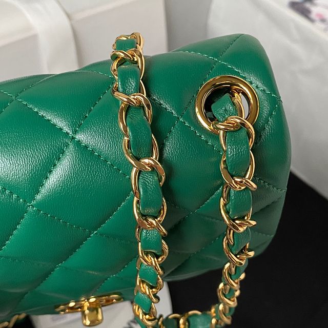 CC original lambskin super mini flap bag A35200 green