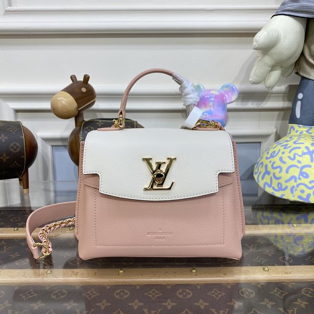 2023 Louis vuitton original calfskin lockme ever mini M21088 pink&white