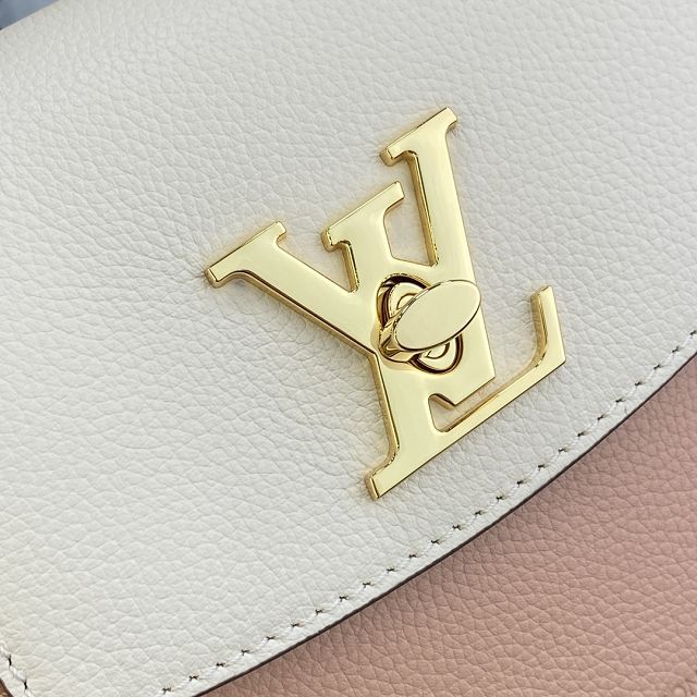 2023 Louis vuitton original calfskin lockme ever mini M21088 pink&white