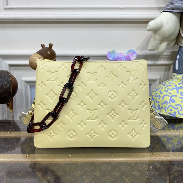 2023 Louis vuitton original lambskin coussin pm bag M57790 yellow