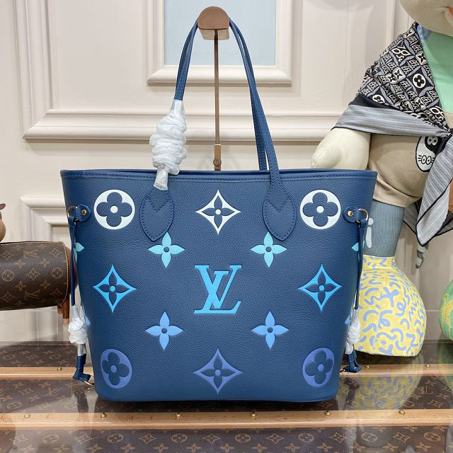 2023 Louis vuitton original calfskin neverfull mm M46514 blue