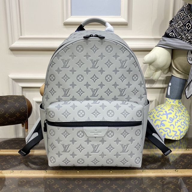 Louis vuitton original calfskin discovery backpack M46557 grey