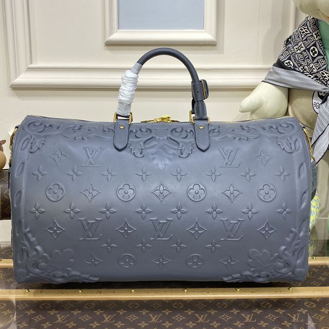 Louis vuitton original calfskin keepall 50 M21845 grey