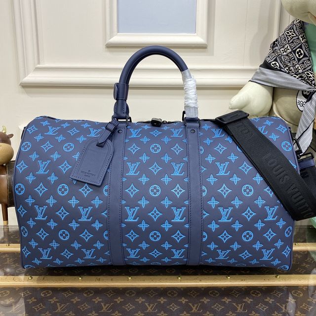 Louis vuitton original calfskin keepall 50 M46593 blue