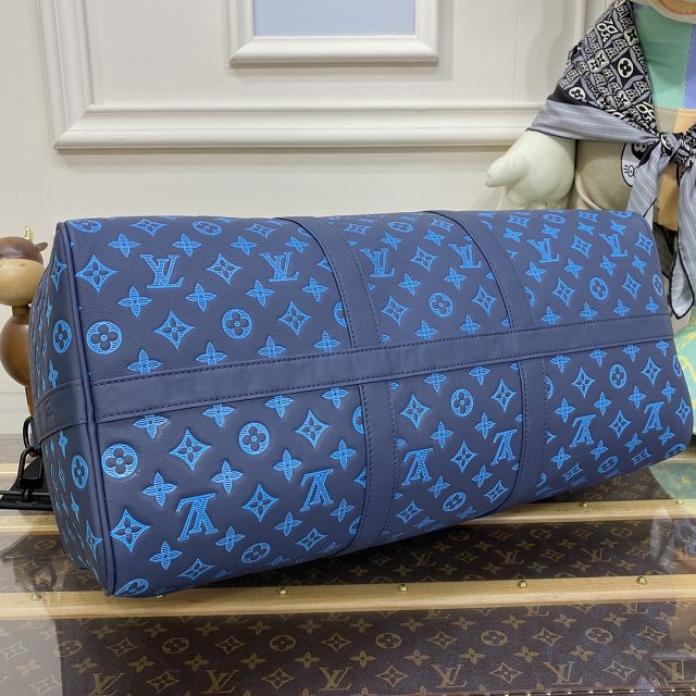 Louis vuitton original calfskin keepall 50 M46593 blue