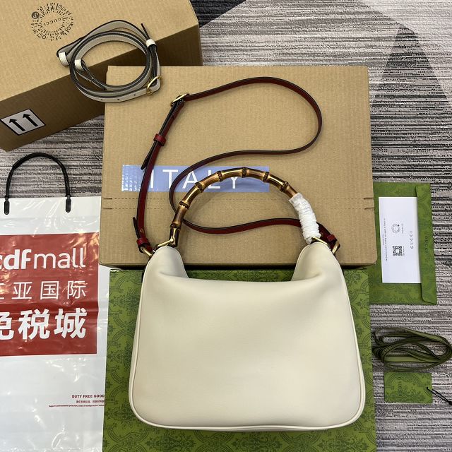 2023 GG original calfskin medium diana shoulder bag 746124 white