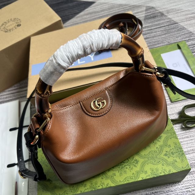 2023 GG original calfskin small diana shoulder bag 746251 brown