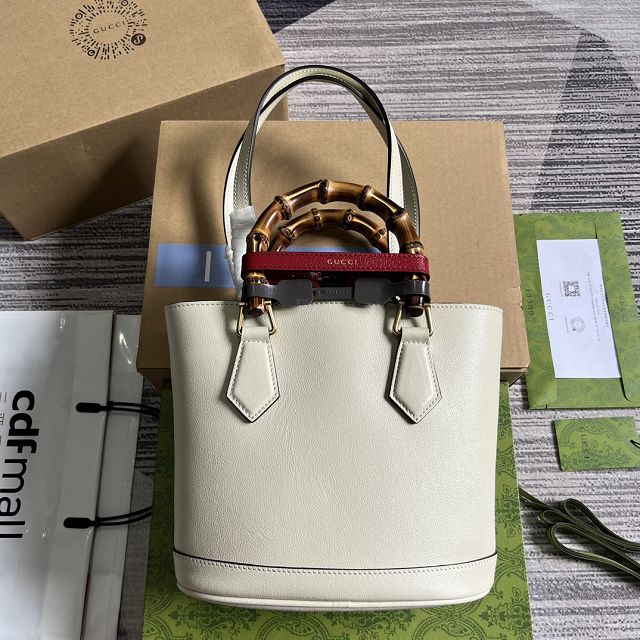 2023 GG original calfskin small top handle bag 750396 white