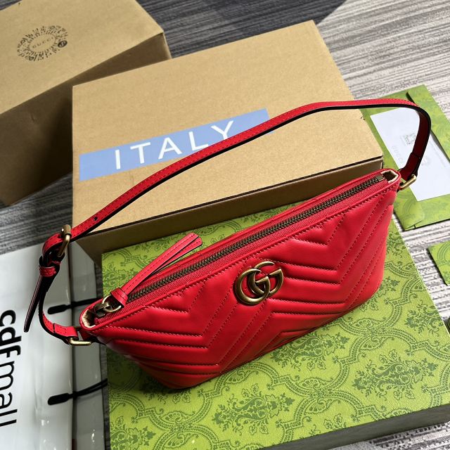 2023 GG original matelasse marmont shoulder bag 739166 red