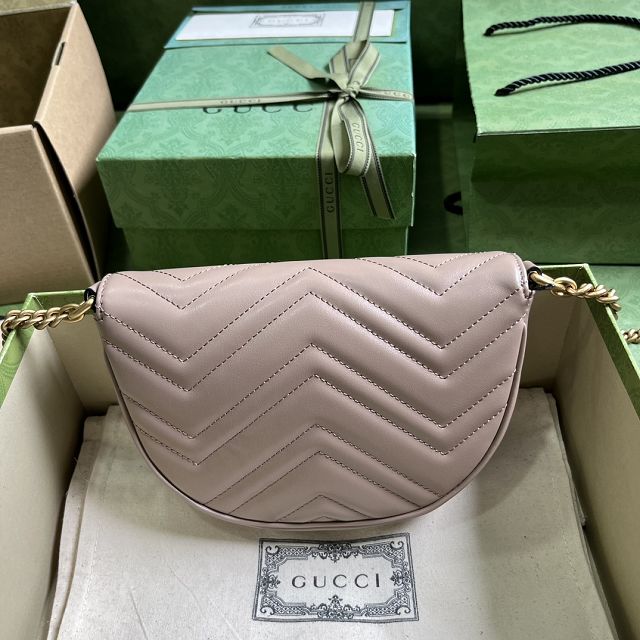 GG original calfskin marmont mini chain bag 746431 dusty pink