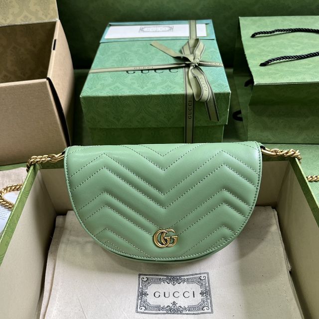 GG original calfskin marmont mini chain bag 746431 green