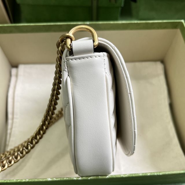 GG original calfskin marmont mini chain bag 746431 white