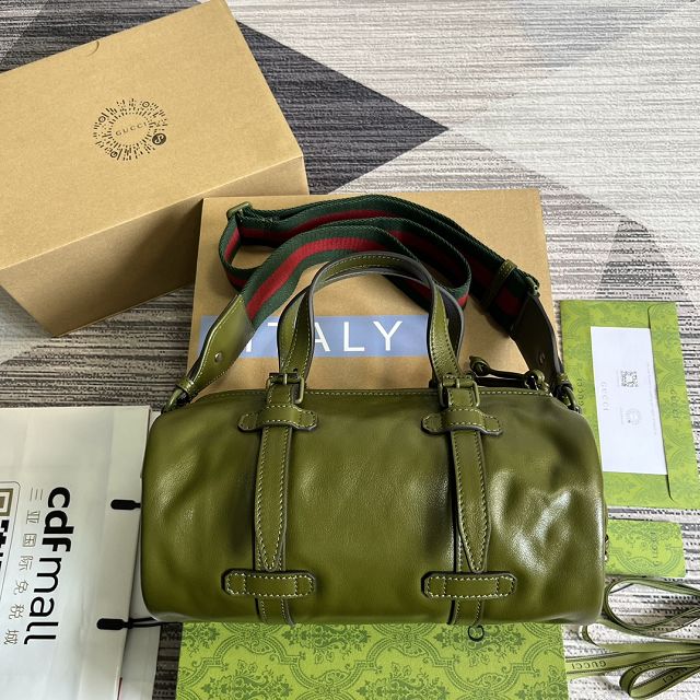 GG original calfskin small duffle bag 725701 green