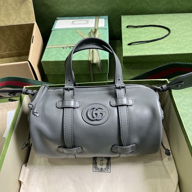 GG original calfskin small duffle bag 725701 grey