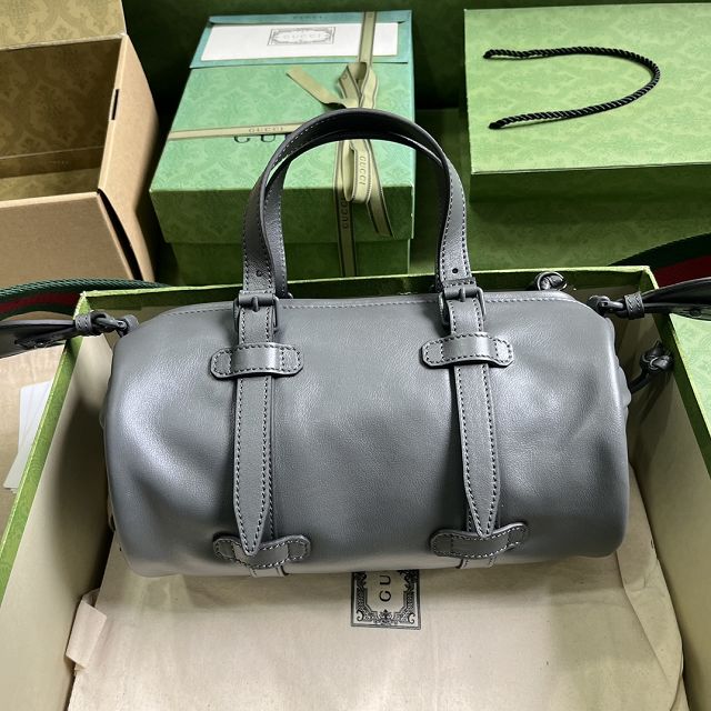 GG original calfskin small duffle bag 725701 grey