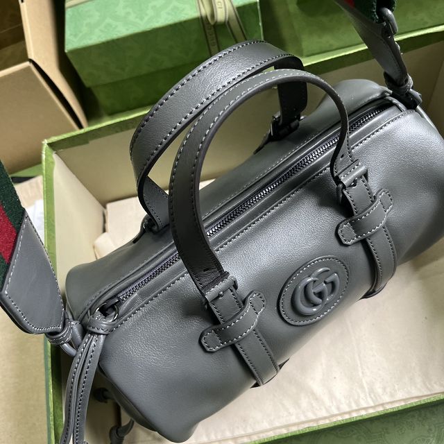 GG original calfskin small duffle bag 725701 grey