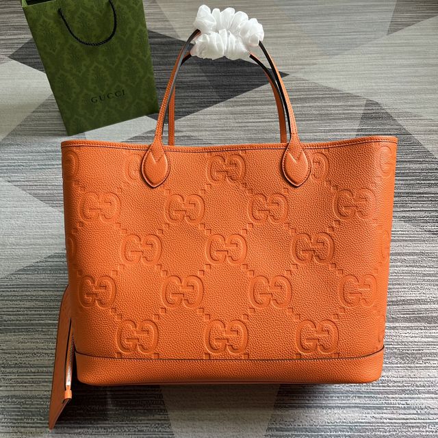 2023 GG original calfskin large tote bag 726755 orange