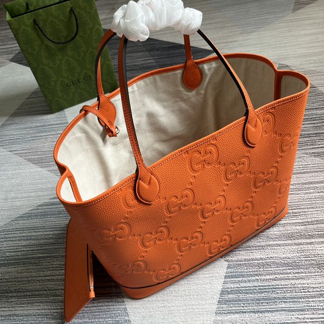 2023 GG original calfskin large tote bag 726755 orange