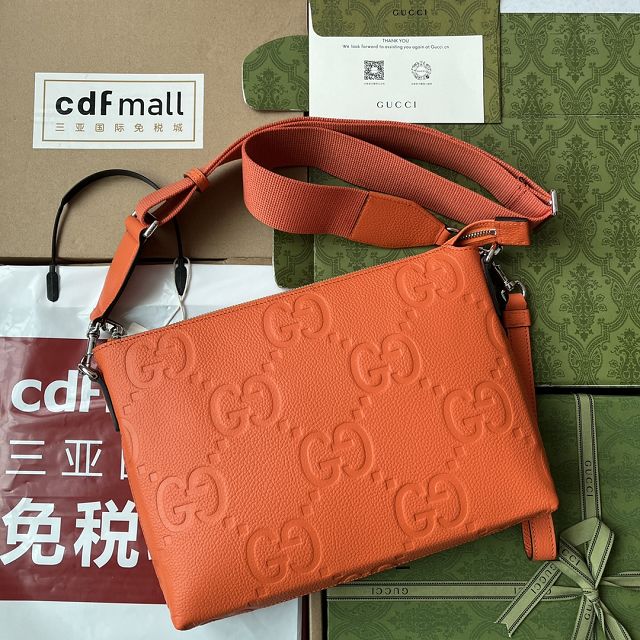 GG original calfskin messenger bag 696009 orange