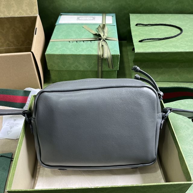 GG original calfskin shoulder bag 725696 grey