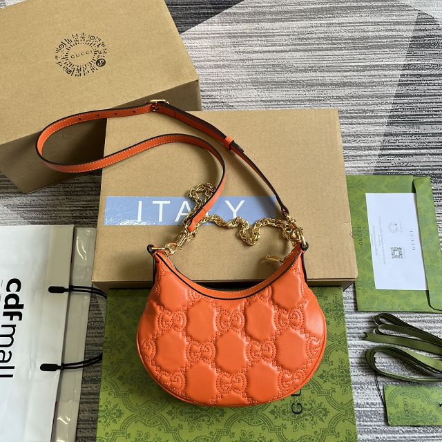 2023 GG original matelasse leather mini bag 739736 orange