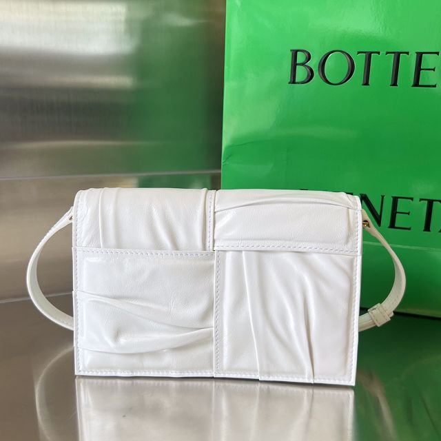 BV original calfskin mini cassette cross-body bag 731243 white