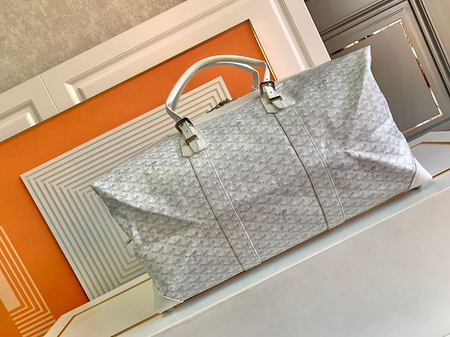 Goyard original canvas&calfskin boeing travel 55 bag GY0031 white