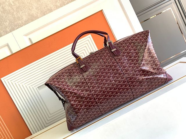 Goyard original canvas&calfskin boeing travel 55 bag GY0031 wine 