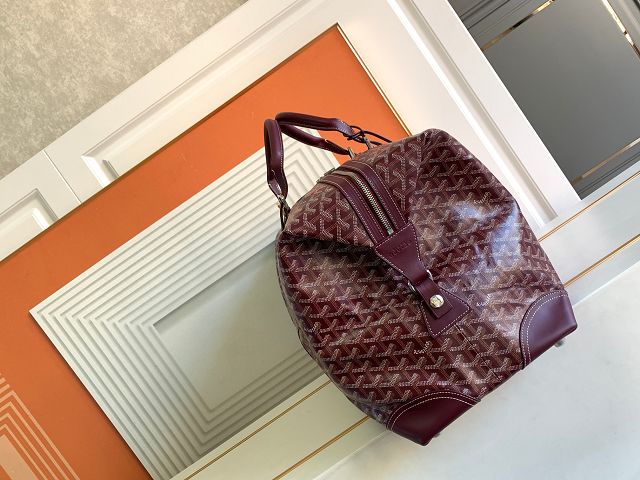 Goyard original canvas&calfskin boeing travel 55 bag GY0031 wine 