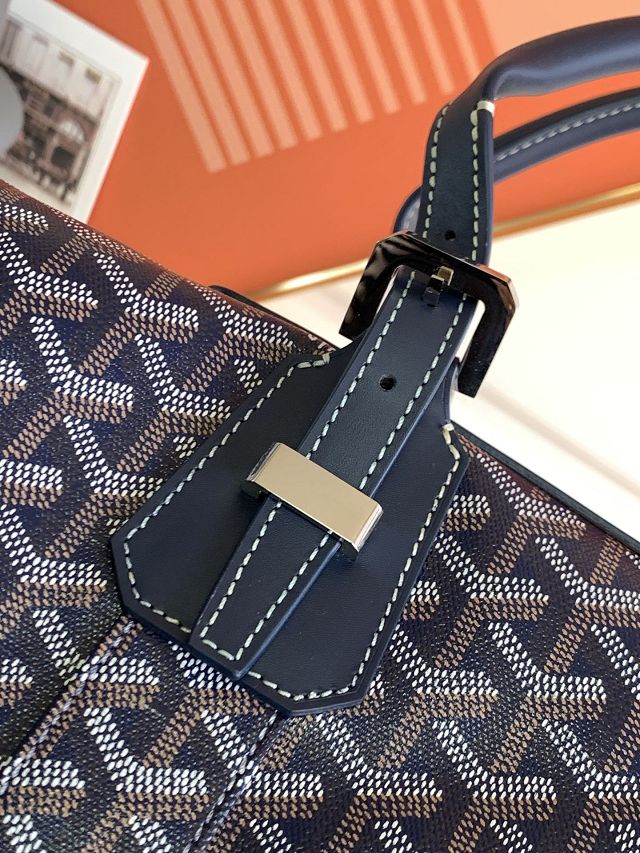 Goyard original canvas&calfskin bowling 45 bag GY0032 dark blue