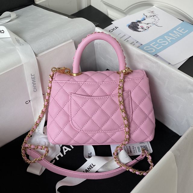 CC original grained calfskin mini coco handle bag AS2215-2 pink