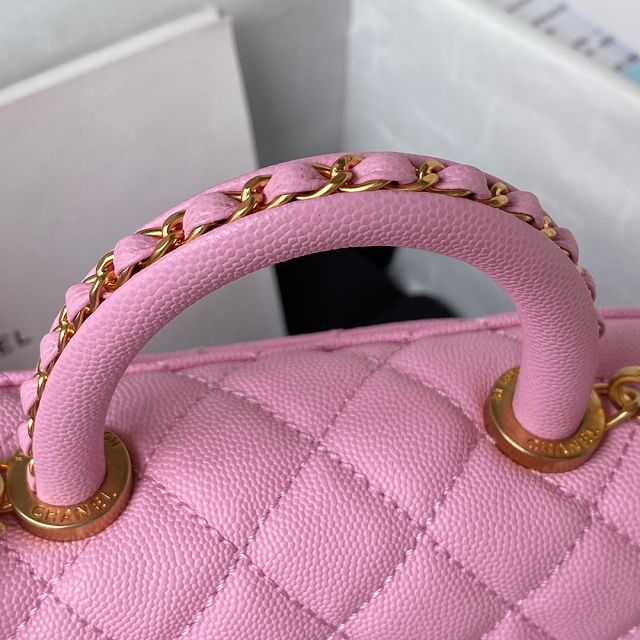 CC original grained calfskin mini coco handle bag AS2215-2 pink