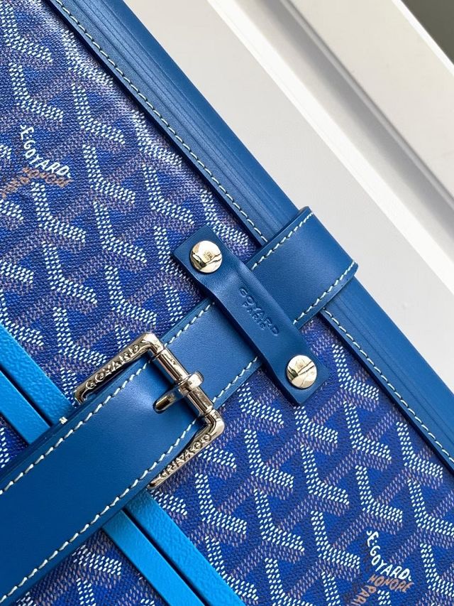 Goyard handmade original canvas&calfskin bourget trolley case GY0033 blue