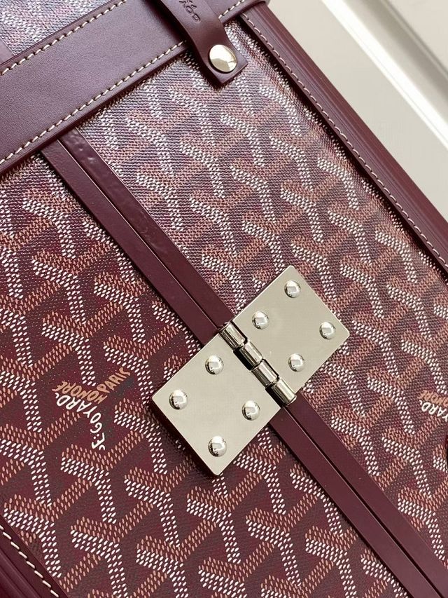 Goyard handmade original canvas&calfskin bourget trolley case GY0033 bordeaux