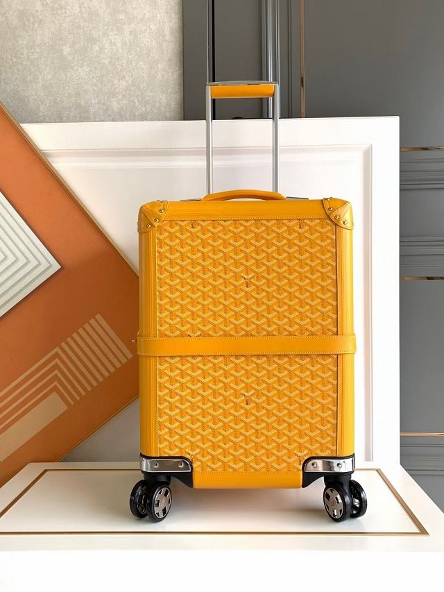 Goyard handmade original canvas&calfskin bourget trolley case GY0033 yellow