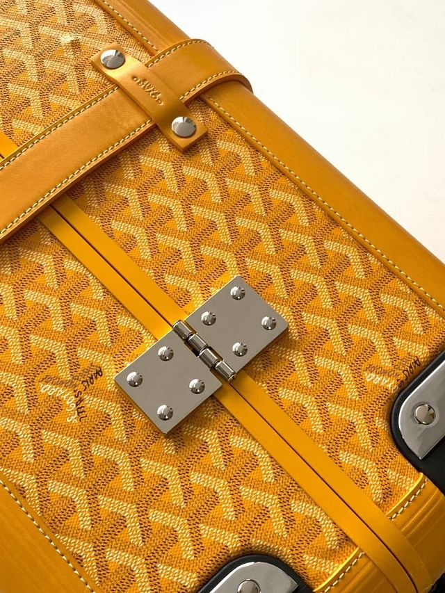 Goyard handmade original canvas&calfskin bourget trolley case GY0033 yellow