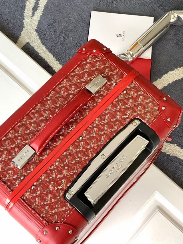 Goyard handmade original canvas&calfskin bourget trolley case GY0033 red