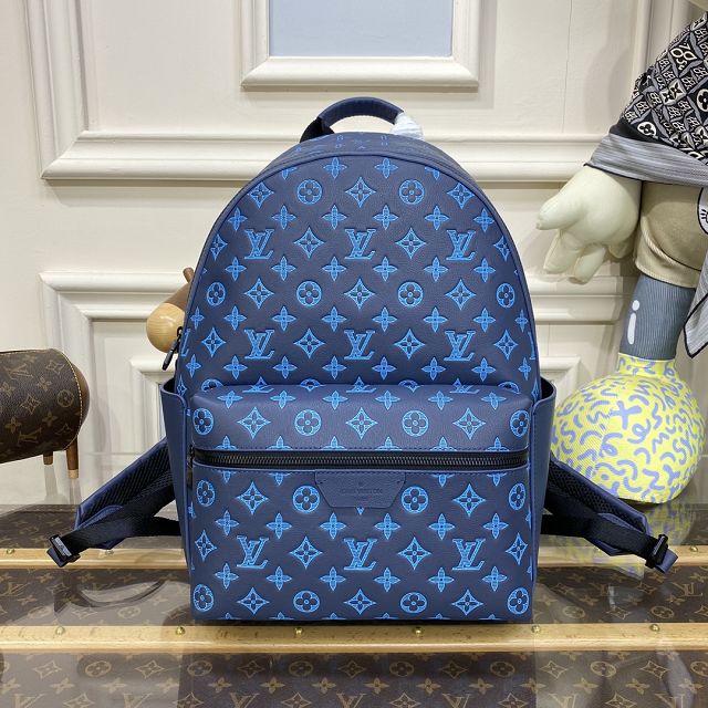 Louis vuitton original calfskin discovery backpack M46557 blue