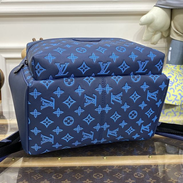 Louis vuitton original calfskin discovery backpack M46557 blue